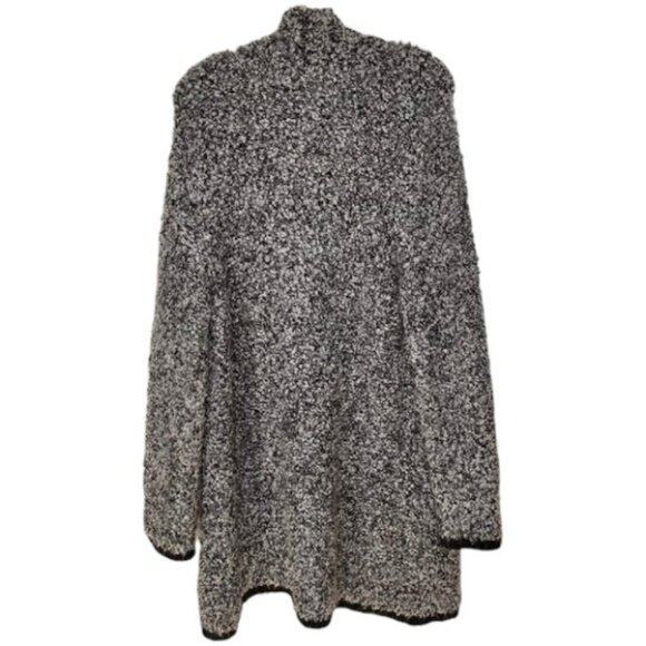 Silvia Novelli Italian Mohair Blend Open Cardigan Fuzzy/Curly - M - Black/Grey - Picture 5 of 11